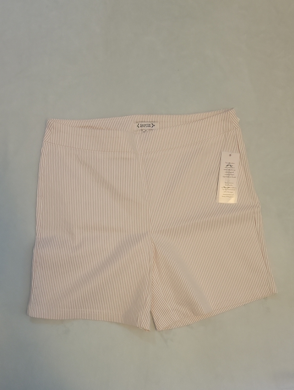 Nanette Lepore Pink and White Striped Shorts Sz Medium